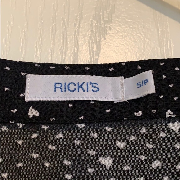 Sheer Black Heart Print Blouse - Picture 5 of 10